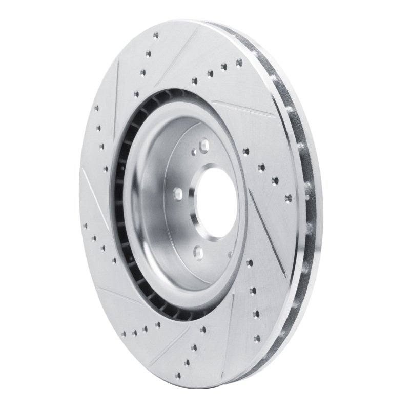 Genesis G70 Brake Rotor (1) - Front Right - R1 Concepts - Drilled & Slotted - Silver - `18-`22